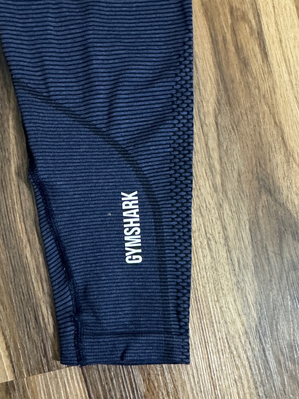 GYMSHARK Glute contouring High-Waist Textured Seamless Leggings Navy Blue Marl - Picture 6 of 7